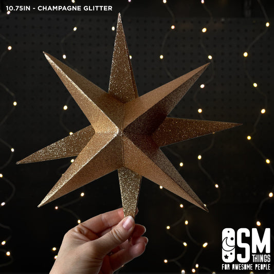Large 8-point 3D Paper Stars | 10in - 12in Diameter